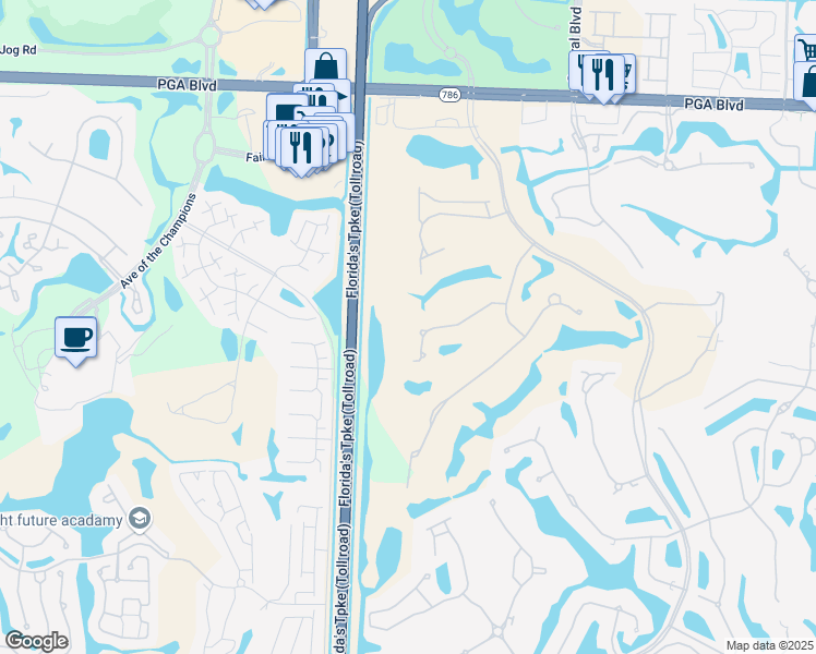 map of restaurants, bars, coffee shops, grocery stores, and more near 1131 Crystal Drive in Palm Beach Gardens