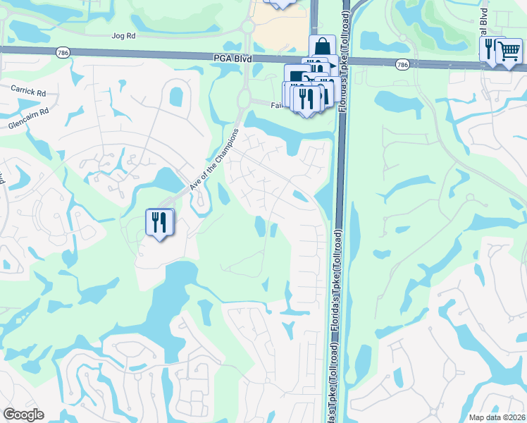 map of restaurants, bars, coffee shops, grocery stores, and more near 1114 11th Terrace in Palm Beach Gardens