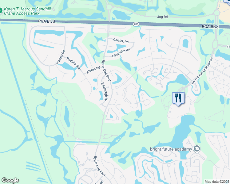 map of restaurants, bars, coffee shops, grocery stores, and more near 228 Bracken Wood Terrace in Palm Beach Gardens