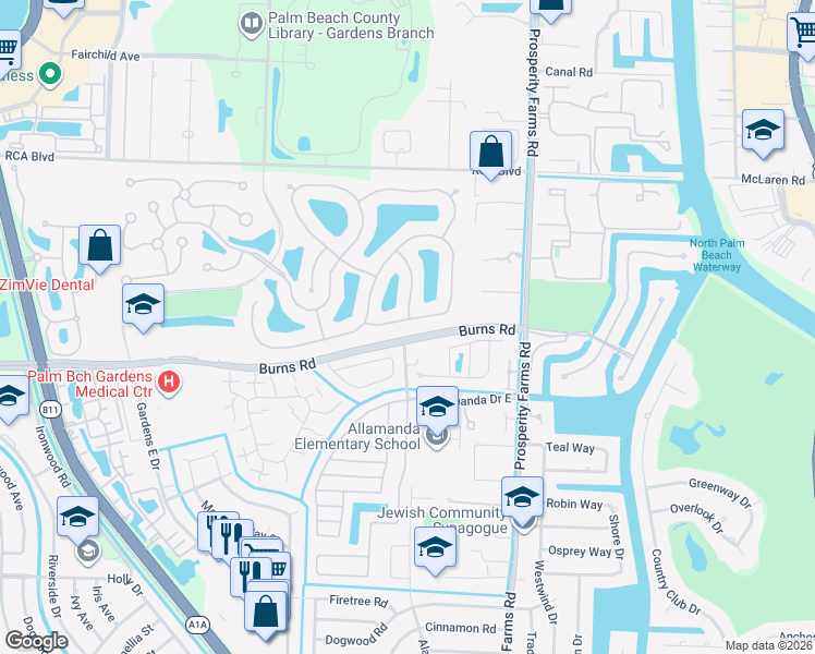 map of restaurants, bars, coffee shops, grocery stores, and more near 347 Kelsey Park Circle in Palm Beach Gardens