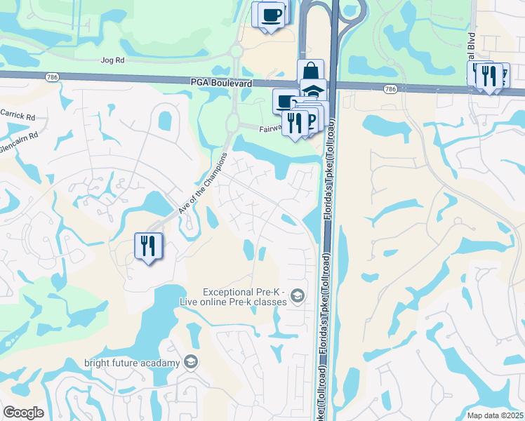 map of restaurants, bars, coffee shops, grocery stores, and more near 1003 10th Terrace in Palm Beach Gardens