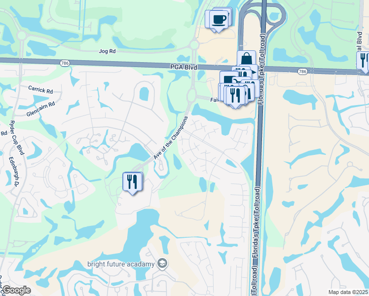 map of restaurants, bars, coffee shops, grocery stores, and more near 1522 15th Terrace in Palm Beach Gardens