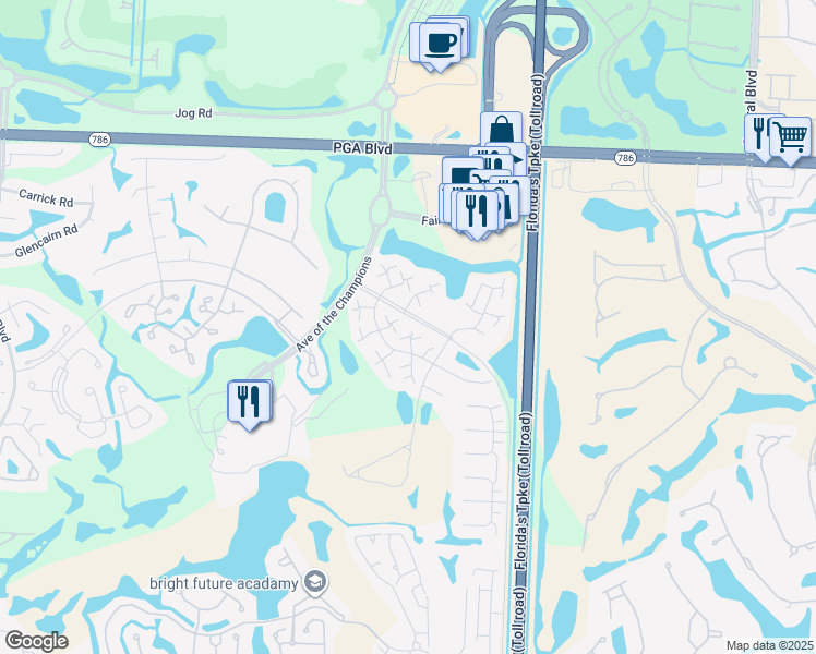 map of restaurants, bars, coffee shops, grocery stores, and more near 306 3rd Terrace in Palm Beach Gardens