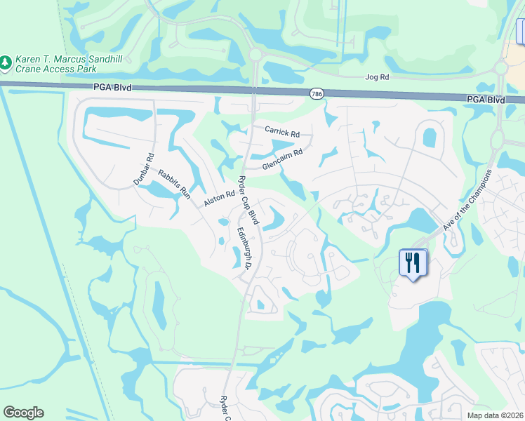 map of restaurants, bars, coffee shops, grocery stores, and more near 4 Wycliff Court in Palm Beach Gardens