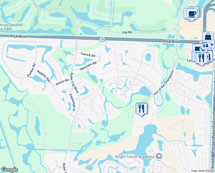 map of restaurants, bars, coffee shops, grocery stores, and more near 824 Club Drive in West Palm Beach