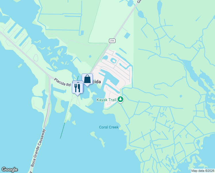 map of restaurants, bars, coffee shops, grocery stores, and more near 11700 Anglers Club Drive in Placida