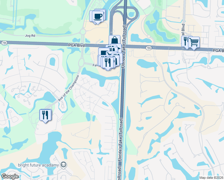 map of restaurants, bars, coffee shops, grocery stores, and more near 703 7th Terrace in Palm Beach Gardens