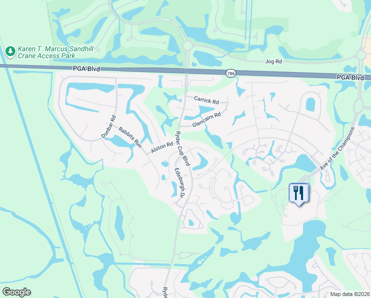 map of restaurants, bars, coffee shops, grocery stores, and more near 4 Wycliff Court in Palm Beach Gardens