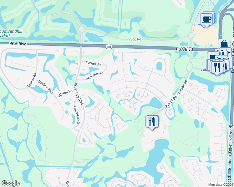 map of restaurants, bars, coffee shops, grocery stores, and more near 824 Club Drive in West Palm Beach