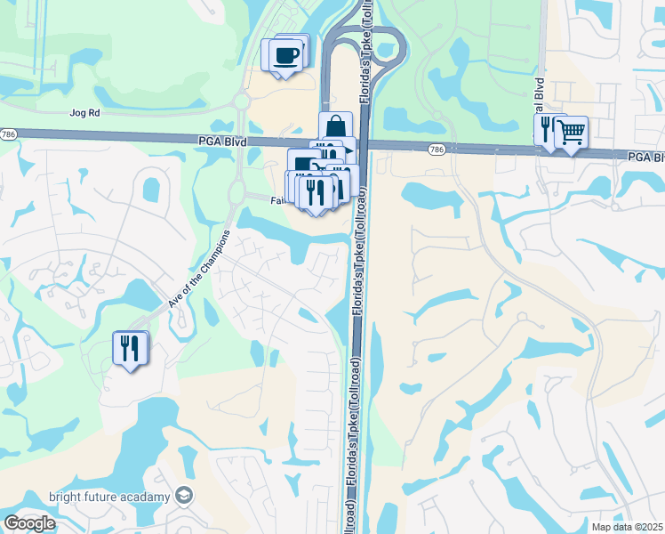 map of restaurants, bars, coffee shops, grocery stores, and more near 703 7th Terrace in Palm Beach Gardens