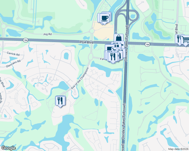 map of restaurants, bars, coffee shops, grocery stores, and more near 227 2nd Terrace in Palm Beach Gardens