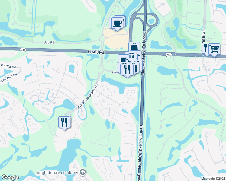 map of restaurants, bars, coffee shops, grocery stores, and more near 406 4th Terrace in Palm Beach Gardens