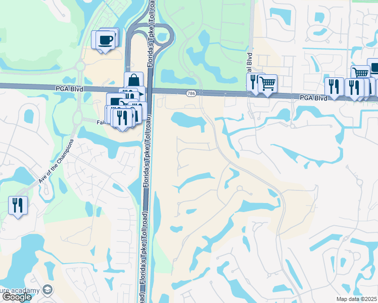 map of restaurants, bars, coffee shops, grocery stores, and more near 225 Coral Cay Terrace in Palm Beach Gardens