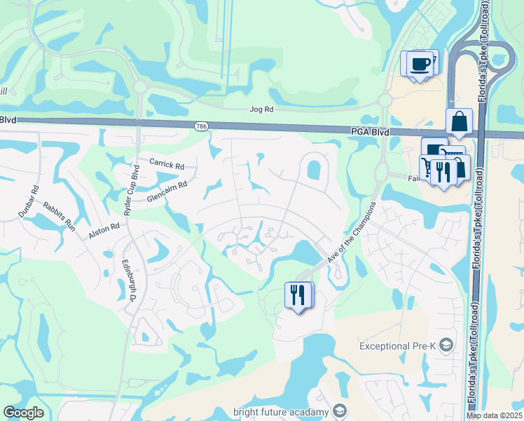 map of restaurants, bars, coffee shops, grocery stores, and more near 29 Balfour Road West in Palm Beach Gardens