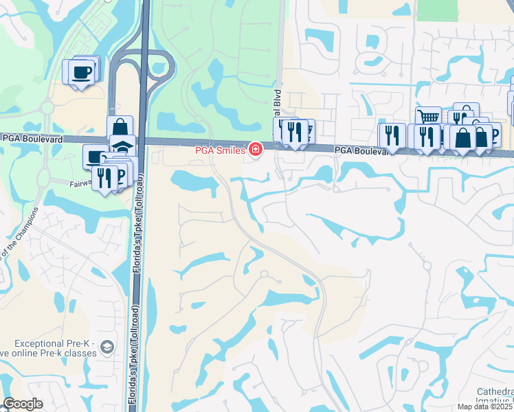map of restaurants, bars, coffee shops, grocery stores, and more near 5560 Tamberlane Circle in Palm Beach Gardens