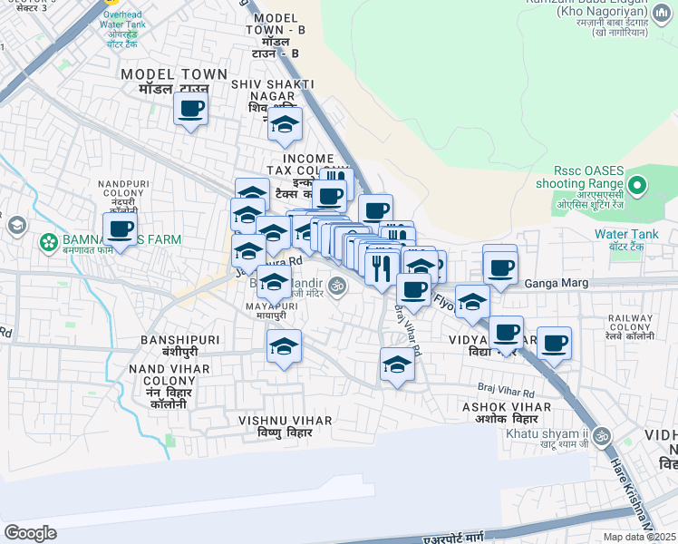 map of restaurants, bars, coffee shops, grocery stores, and more near in Jaipur