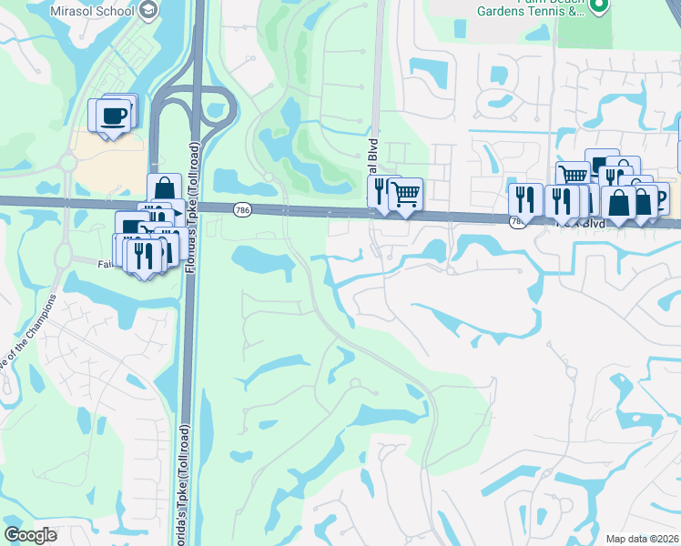 map of restaurants, bars, coffee shops, grocery stores, and more near 11811 Avenue of the PGA in West Palm Beach