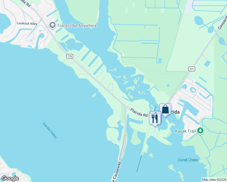 map of restaurants, bars, coffee shops, grocery stores, and more near 12598-12544,12599-12549 Thunderation Way in Placida