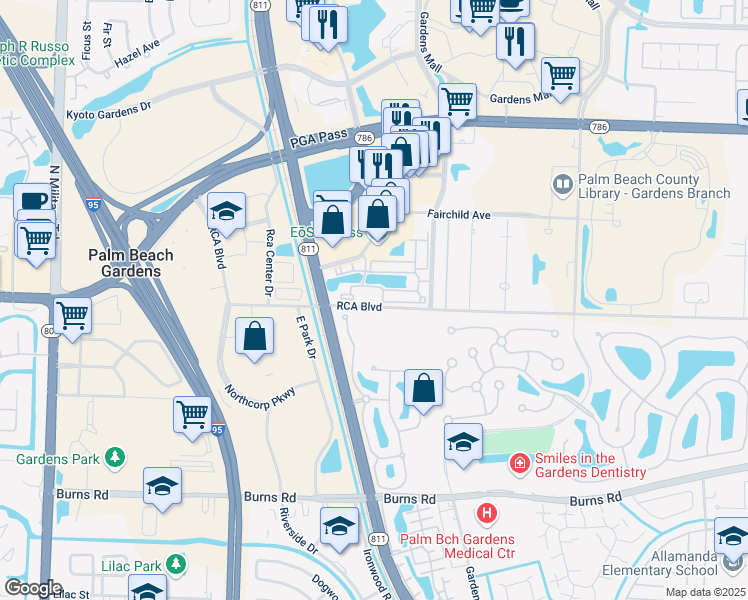 map of restaurants, bars, coffee shops, grocery stores, and more near 11018 Legacy Drive in Palm Beach Gardens