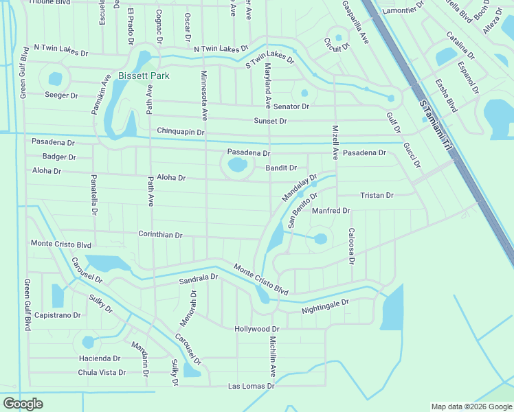 map of restaurants, bars, coffee shops, grocery stores, and more near 27492 Mandalay Drive in Punta Gorda