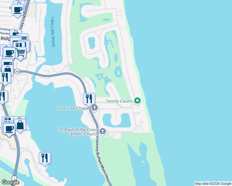 map of restaurants, bars, coffee shops, grocery stores, and more near 11354 Golfview Lane in North Palm Beach