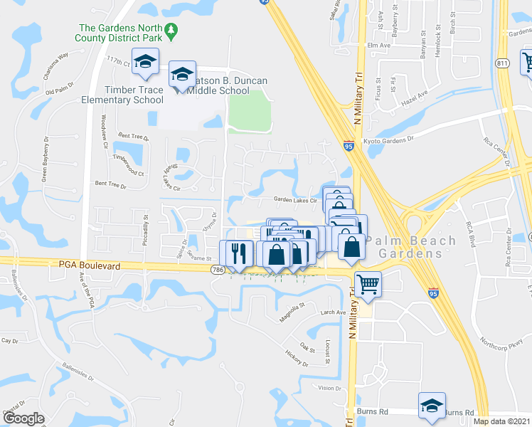 map of restaurants, bars, coffee shops, grocery stores, and more near 2217 22nd Lane in Palm Beach Gardens