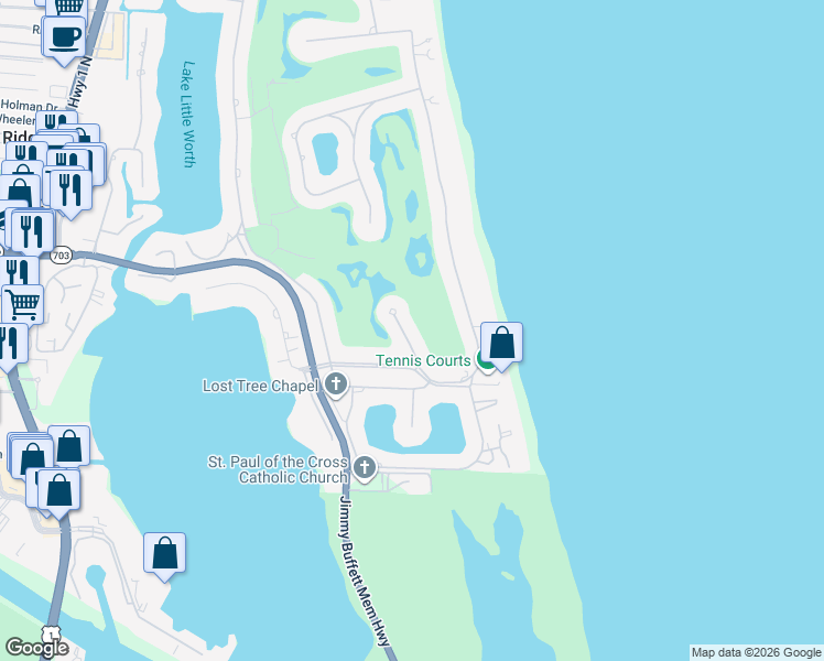 map of restaurants, bars, coffee shops, grocery stores, and more near 11354 Golfview Lane in North Palm Beach