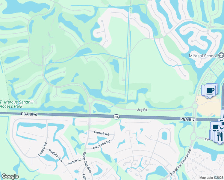 map of restaurants, bars, coffee shops, grocery stores, and more near 261 Porto Vecchio Way in Palm Beach Gardens