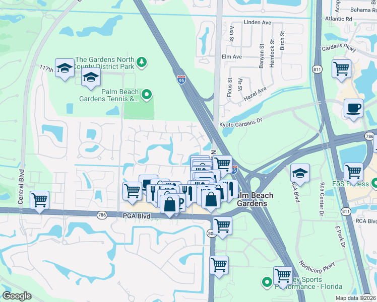 map of restaurants, bars, coffee shops, grocery stores, and more near 722 7th Lane in Palm Beach Gardens