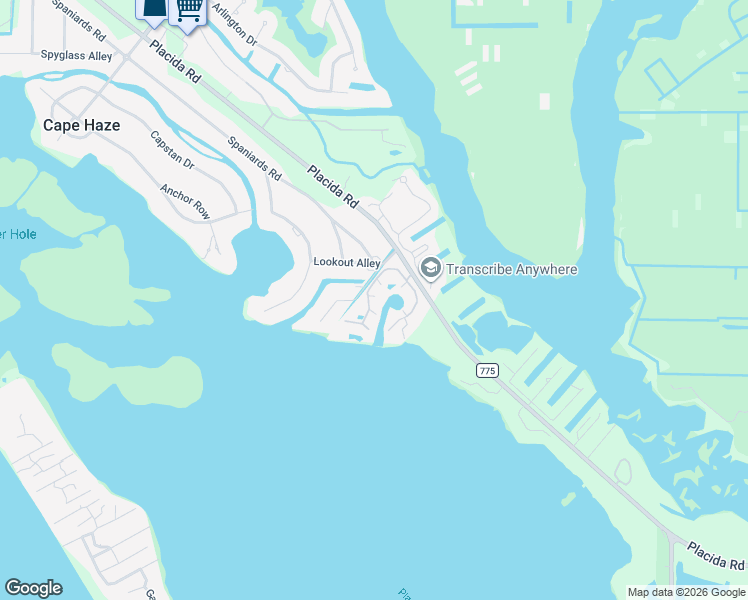 map of restaurants, bars, coffee shops, grocery stores, and more near 11000 Placida Road in Placida