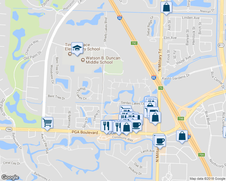 map of restaurants, bars, coffee shops, grocery stores, and more near 1623 16th Lane in Palm Beach Gardens
