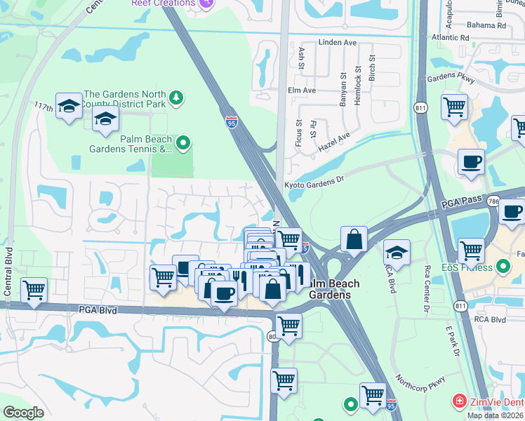 map of restaurants, bars, coffee shops, grocery stores, and more near 422 4th Lane in Palm Beach Gardens