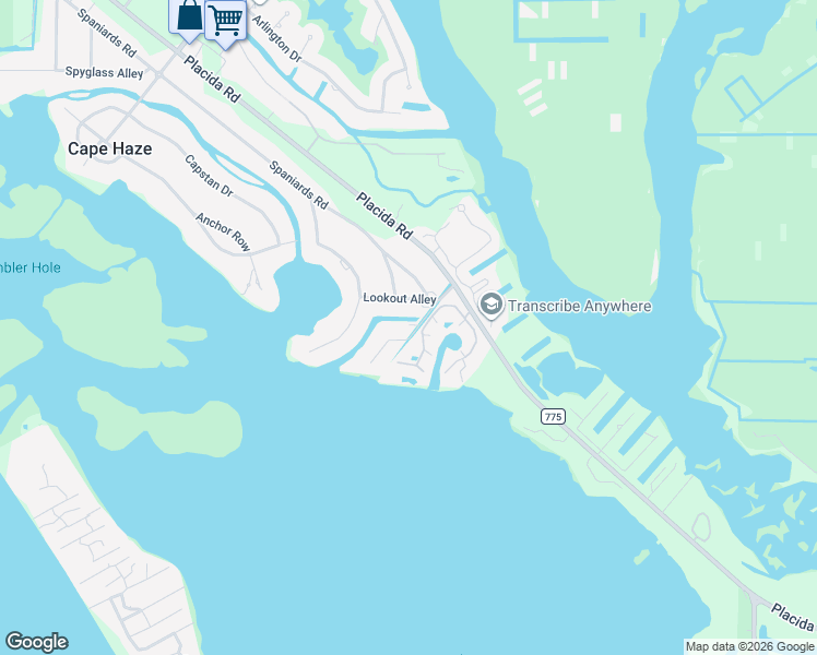 map of restaurants, bars, coffee shops, grocery stores, and more near 515 Gaspar Drive in Placida