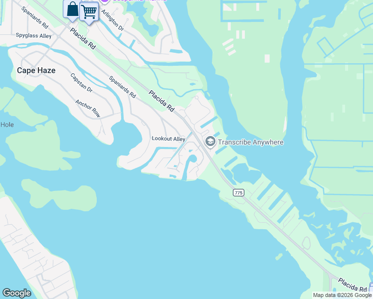 map of restaurants, bars, coffee shops, grocery stores, and more near 11000 Placida Road in Placida