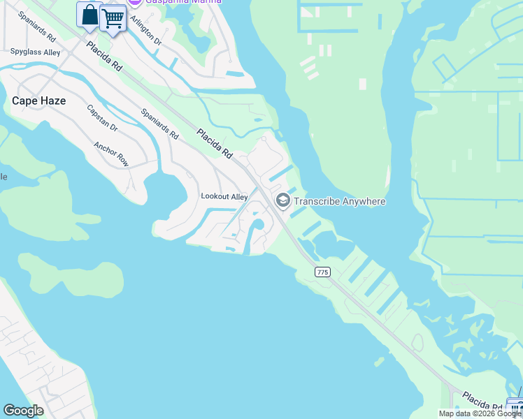 map of restaurants, bars, coffee shops, grocery stores, and more near 11000 Placida Road in Placida