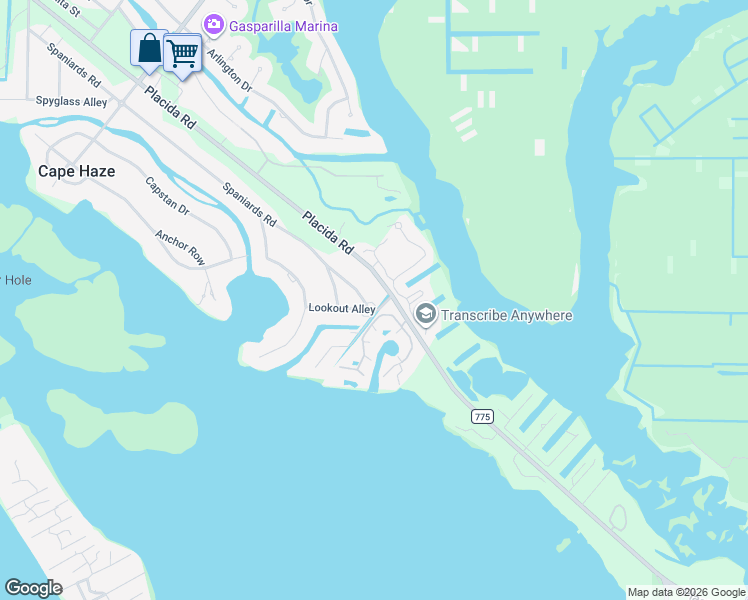 map of restaurants, bars, coffee shops, grocery stores, and more near 550 Spaniards Road in Placida