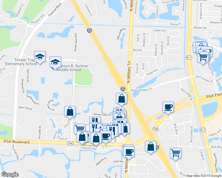 map of restaurants, bars, coffee shops, grocery stores, and more near 608 6th Lane in Palm Beach Gardens