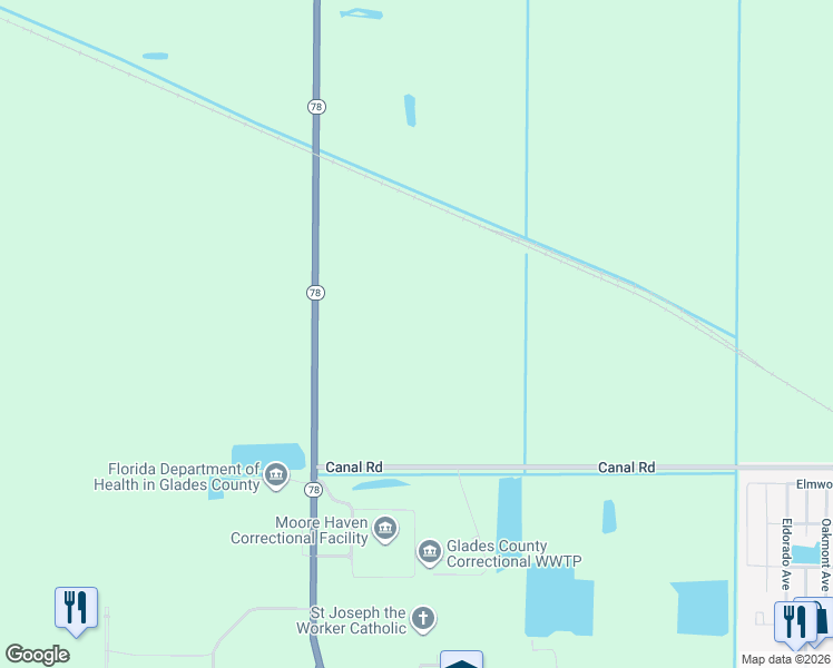 map of restaurants, bars, coffee shops, grocery stores, and more near 78 Florida 78 in Moore Haven