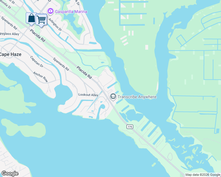 map of restaurants, bars, coffee shops, grocery stores, and more near 10300 Coral Landings Court in Placida