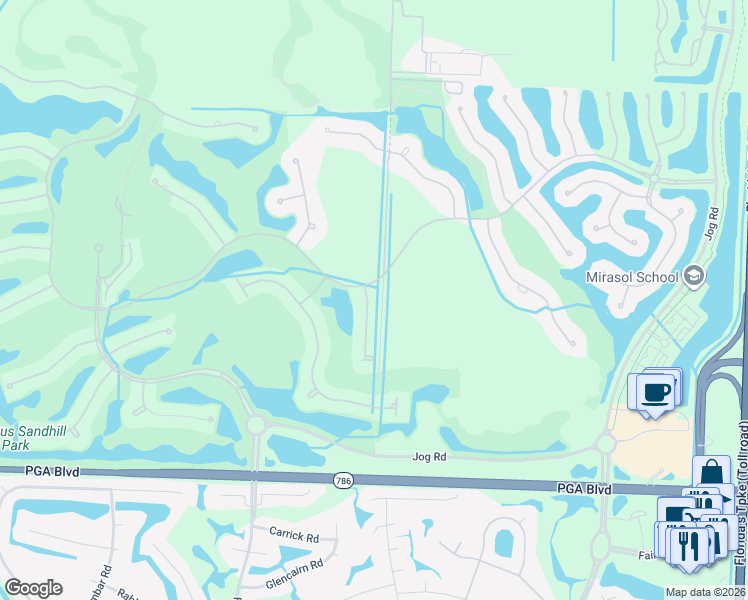 map of restaurants, bars, coffee shops, grocery stores, and more near 108 Bianca Drive in Palm Beach Gardens