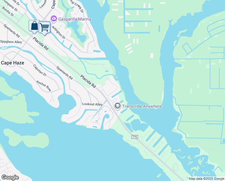 map of restaurants, bars, coffee shops, grocery stores, and more near 10345 Coral Landings Lane in Placida