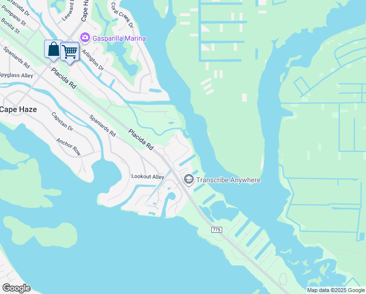 map of restaurants, bars, coffee shops, grocery stores, and more near 10345 Coral Landings Lane in Placida