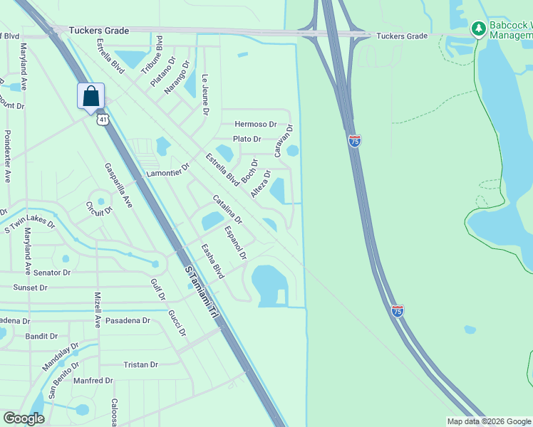 map of restaurants, bars, coffee shops, grocery stores, and more near 12517 Estrella Boulevard in Punta Gorda