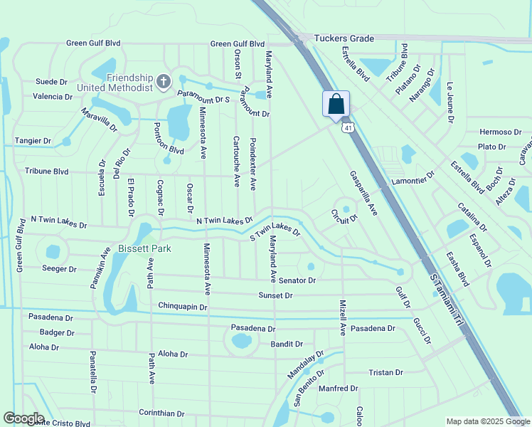 map of restaurants, bars, coffee shops, grocery stores, and more near 27515 North Twin Lakes Drive in Punta Gorda