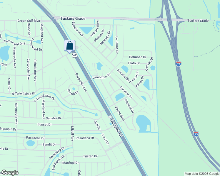 map of restaurants, bars, coffee shops, grocery stores, and more near 12394 Easha Boulevard in Punta Gorda