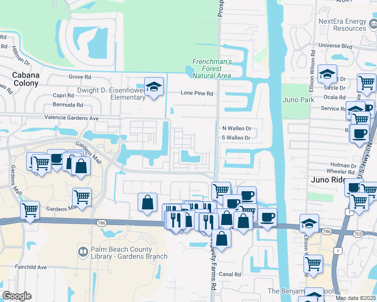 map of restaurants, bars, coffee shops, grocery stores, and more near 11806 Valencia Gardens Avenue in Palm Beach Gardens