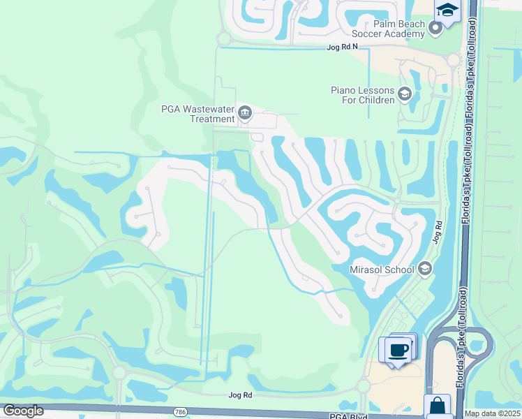 map of restaurants, bars, coffee shops, grocery stores, and more near 104 Remo Place in Palm Beach Gardens