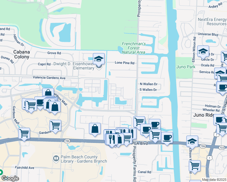 map of restaurants, bars, coffee shops, grocery stores, and more near 2723 Ravella Way in West Palm Beach