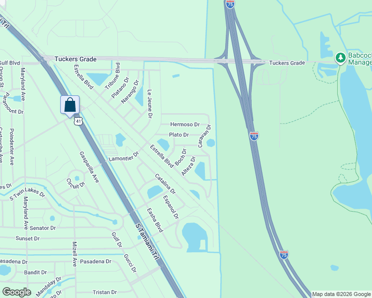 map of restaurants, bars, coffee shops, grocery stores, and more near 28375 Calais Avenue in Punta Gorda