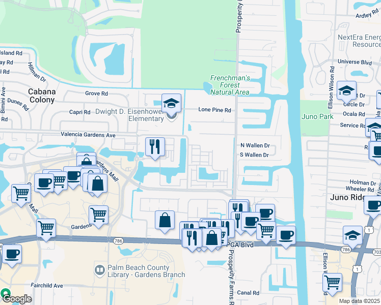 map of restaurants, bars, coffee shops, grocery stores, and more near 11842 Valencia Gardens Avenue in Palm Beach Gardens